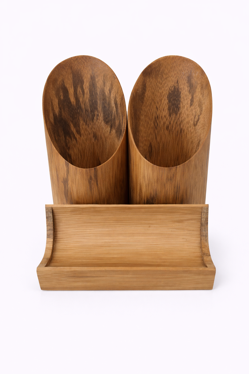 Bamboo Pen Stand (Double Pillar) 1